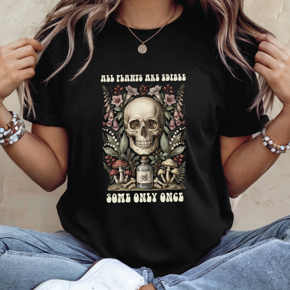 All Flames Are Ashes T-Shirt - Skull & Roses shirt, Dark Floral Alternative