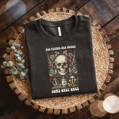 All Flames Are Ashes T-Shirt - Skull & Roses shirt, Dark Floral Alternative