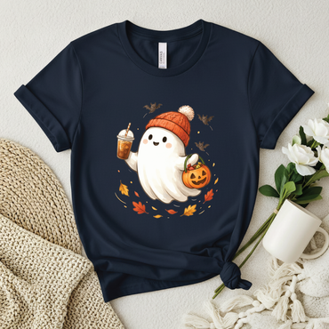 Cute Halloween Ghost shirt - Pumpkin & Pumpkin Spice Latte T-Shirt