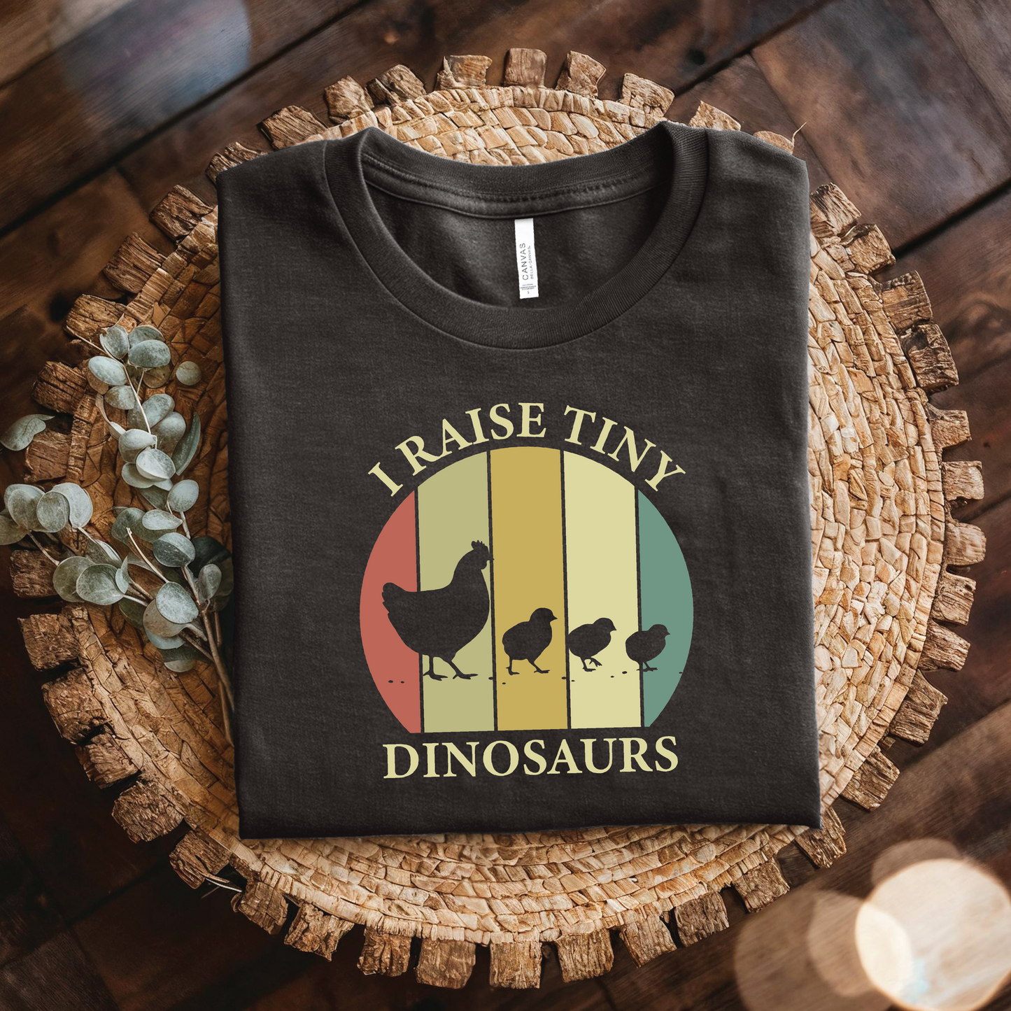 I Raise Tiny Dinosaurs shirt - Cute Retro Chicken & Chicks T‑Shirt for Farmers, Poultry Lovers