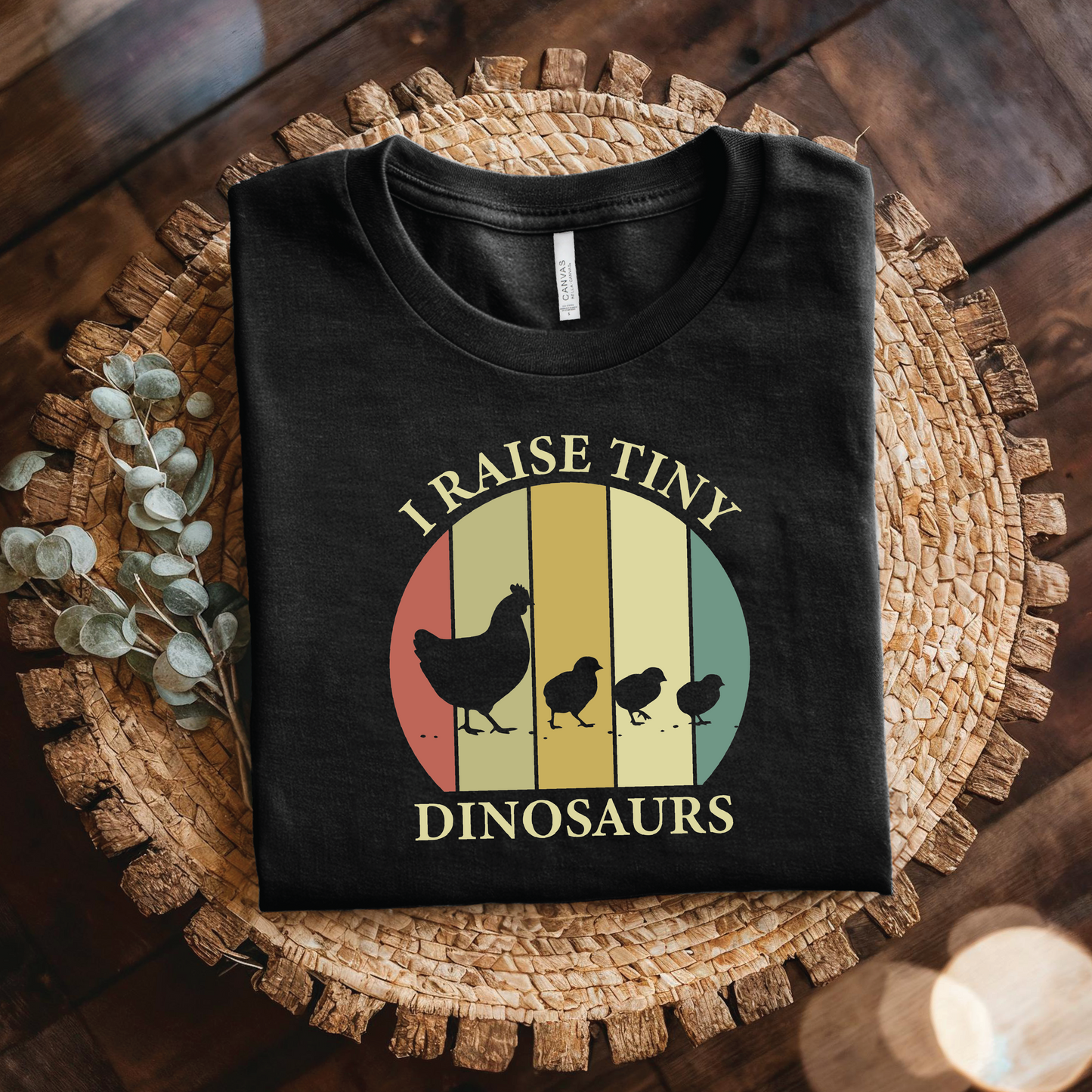 I Raise Tiny Dinosaurs shirt - Cute Retro Chicken & Chicks T‑Shirt for Farmers, Poultry Lovers
