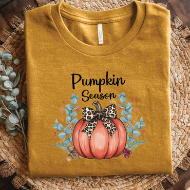 Pumpkin Season T-Shirt - Floral Pumpkin Fall Shirt, Cozy Autumn Halloween Fall