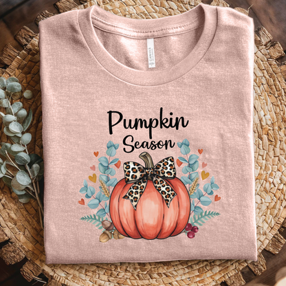Pumpkin Season T-Shirt - Floral Pumpkin Fall Shirt, Cozy Autumn Halloween Fall
