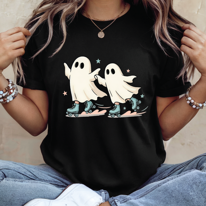 Roller Ghosts Skate t-shirt - Cute Halloween Skateboarding Ghosts Shirt