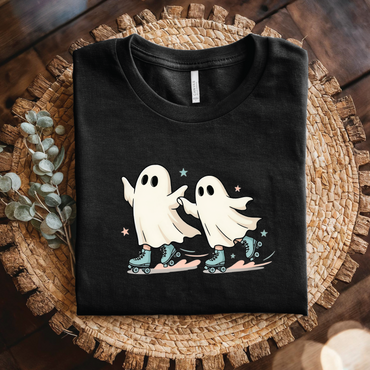 Roller Ghosts Skate t-shirt - Cute Halloween Skateboarding Ghosts Shirt