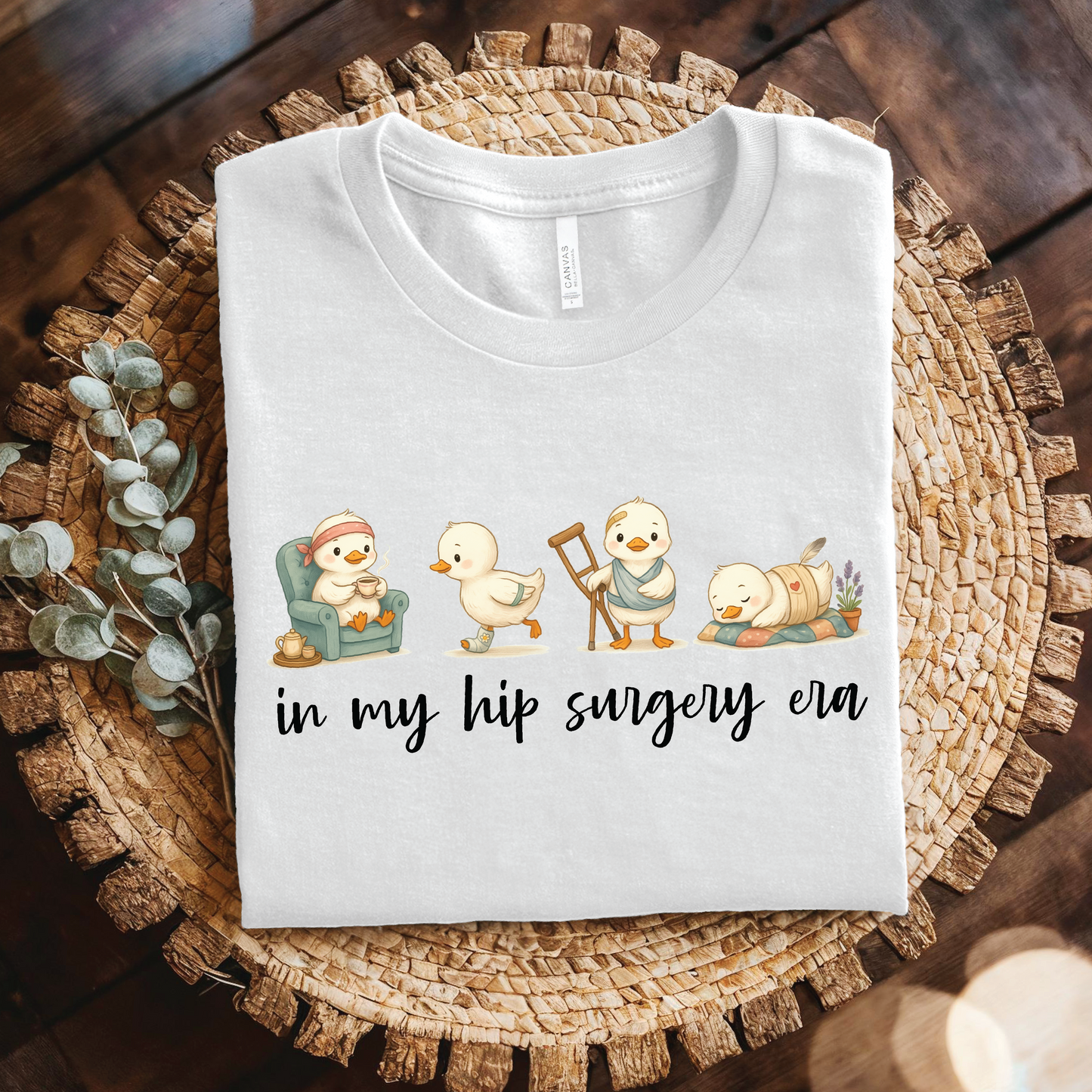 Hip Surgery Recovery T‑Shirt - In My Hip Surgery Era shirt, Cute Rehab duck shirt