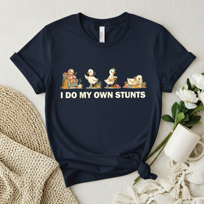 Cute Retro Ducklings shirt - I Do My Own Stunts T-shirt, Funny Duck