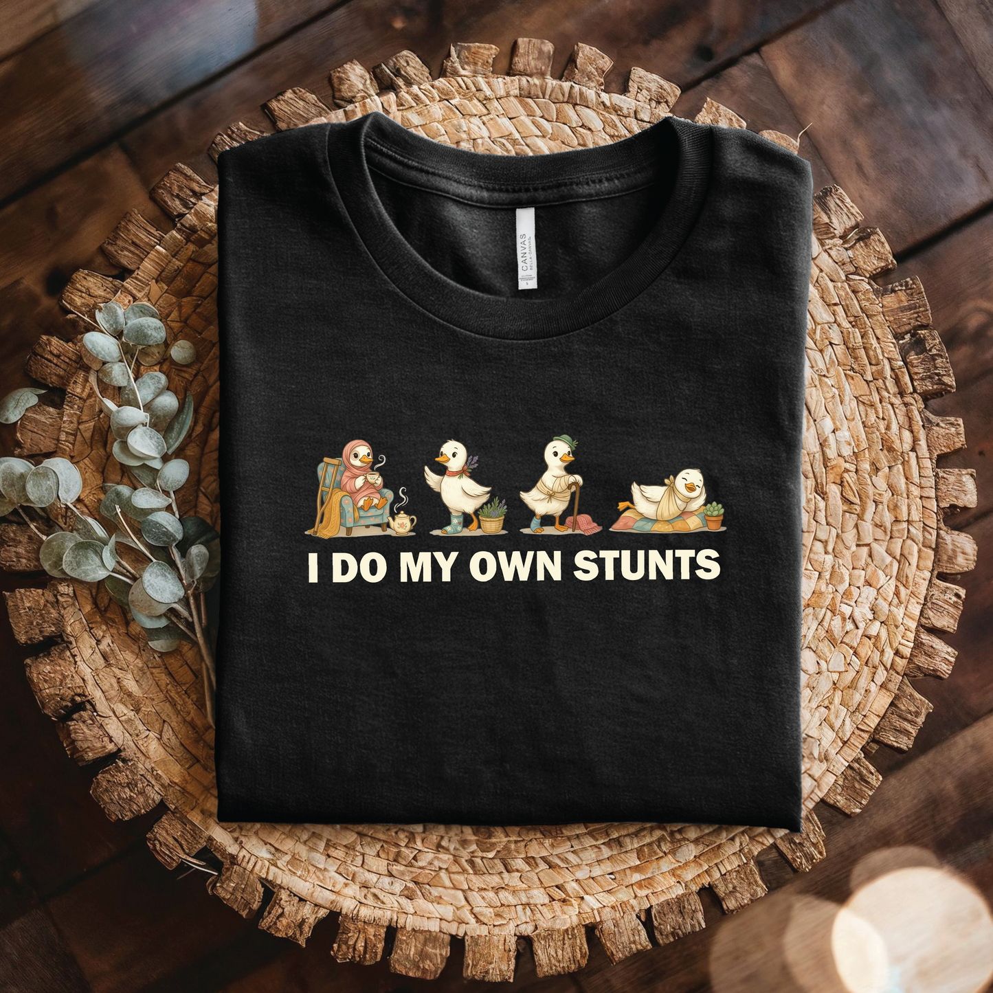 Cute Retro Ducklings shirt - I Do My Own Stunts T-shirt, Funny Duck