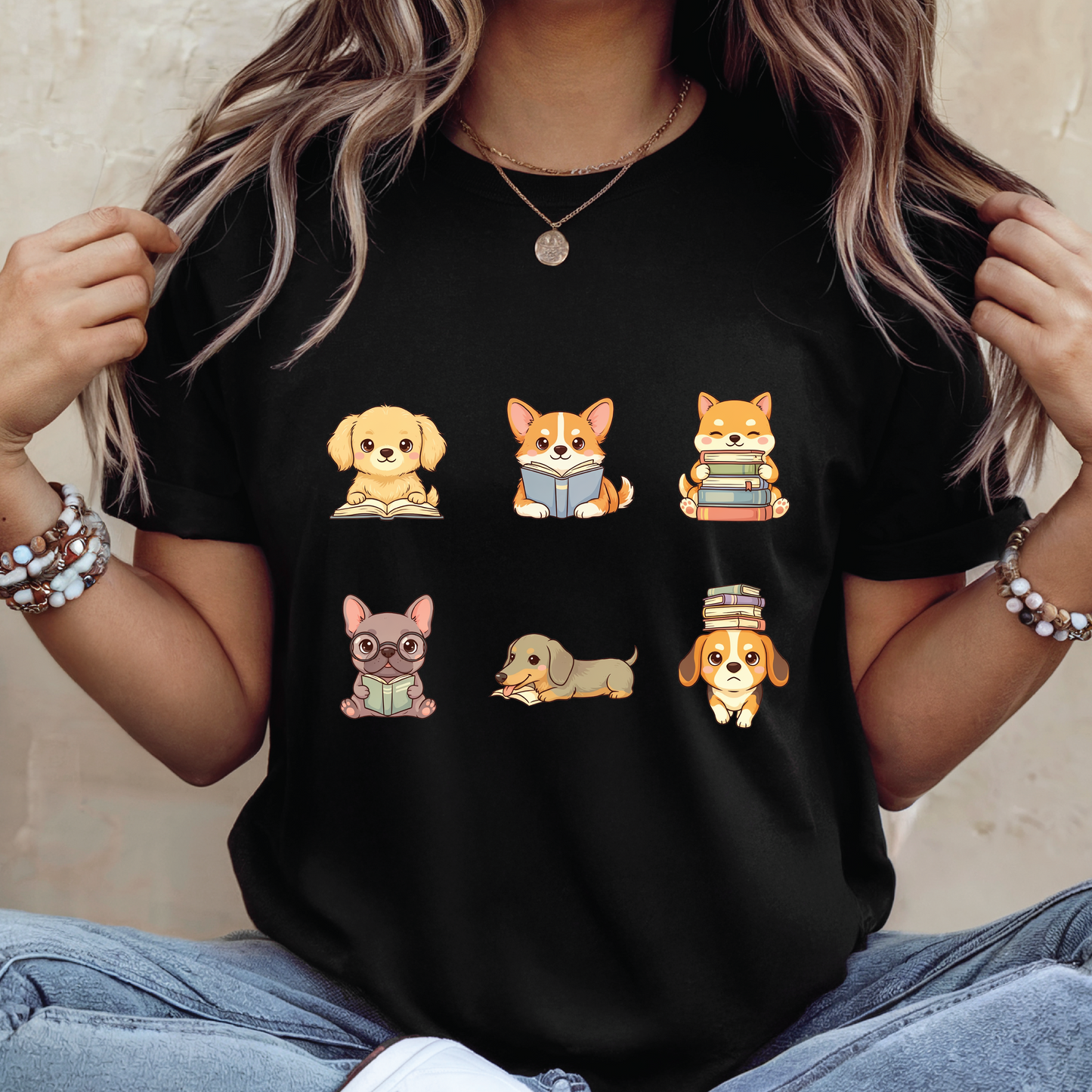 Dog Lover shirt - Cute Reading Puppies T-Shirt, Cute Bookworm Dog Lover