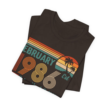 February 1986 Retro Sunset T-Shirt - Limited Edition Birthday shirt, Classic Birthday Gift
