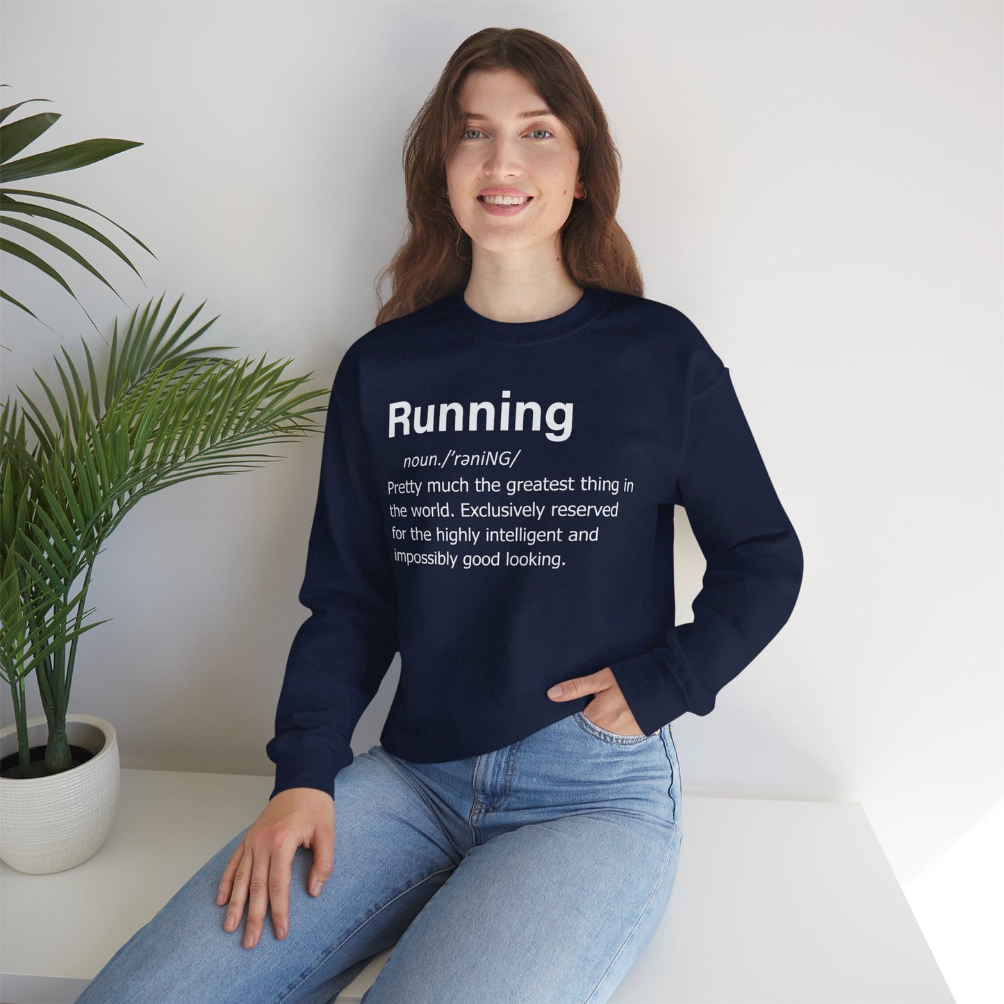 Running Definition Sweatshirt — Funny Runner Quotes, Fitness Humor Pullover Gift for Runners