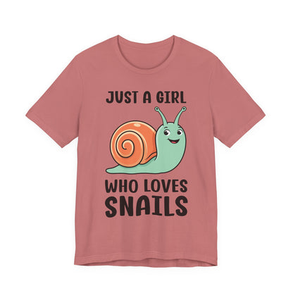 Snail Lover T-Shirt - Just a Girl Who Loves Snails shirt, Snail quotes