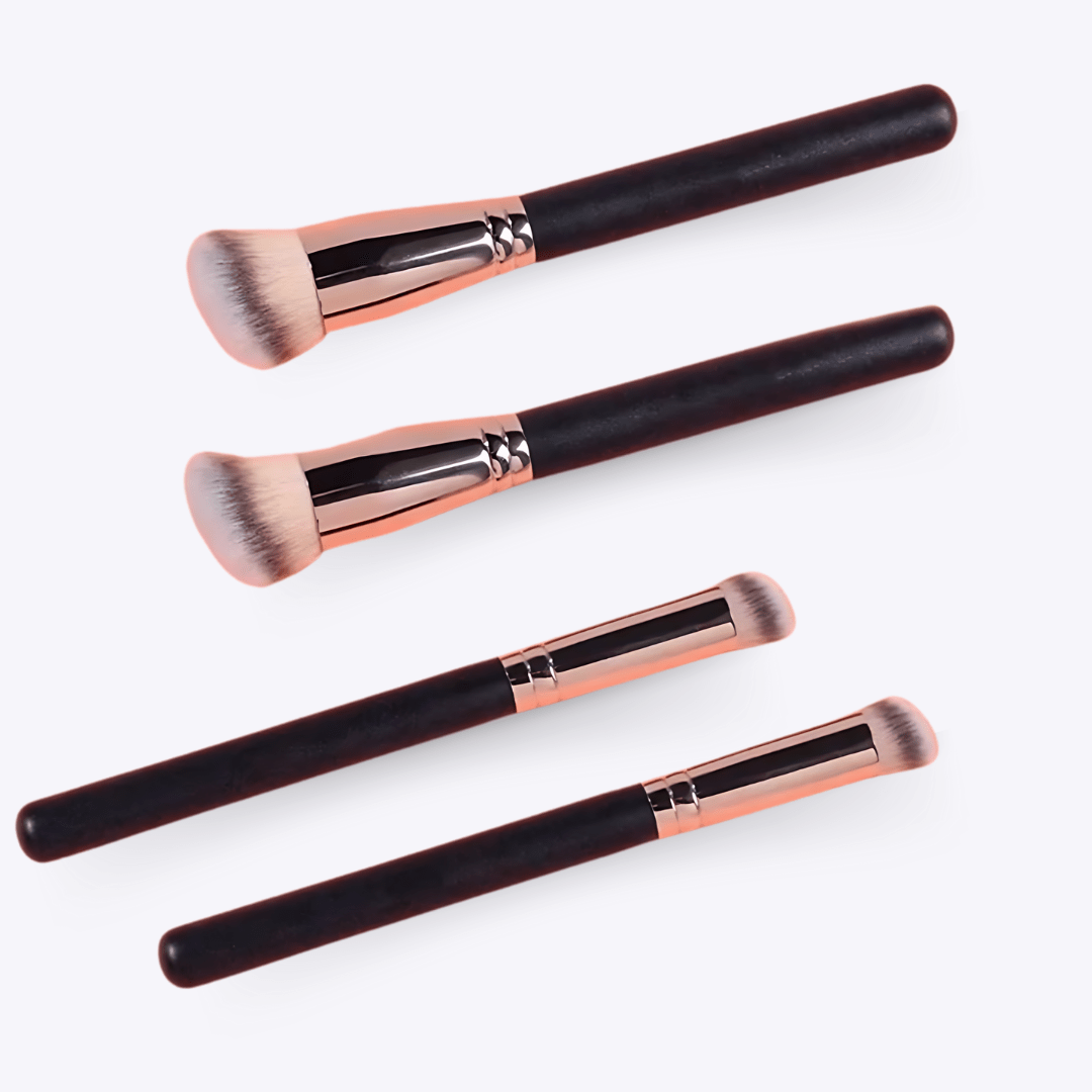 3 Piece Soft Hair Makeup Brush Set – Foundation, Concealer, and Mask Brushes - Beauty Belliss