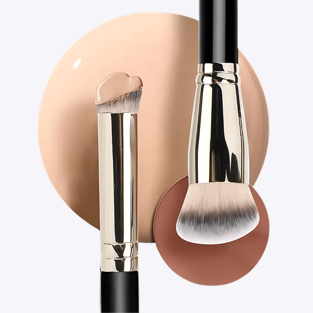 3 Piece Soft Hair Makeup Brush Set – Foundation, Concealer, and Mask Brushes - Beauty Belliss