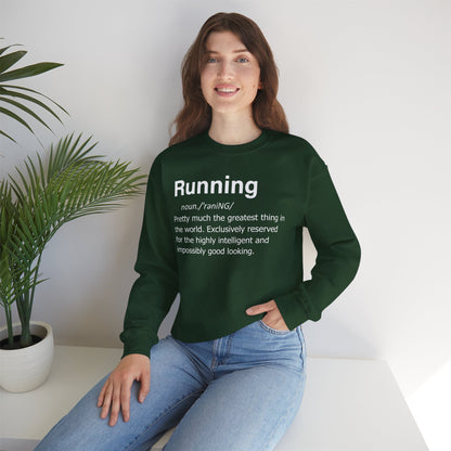 Running Definition Sweatshirt — Funny Runner Quotes, Fitness Humor Pullover Gift for Runners