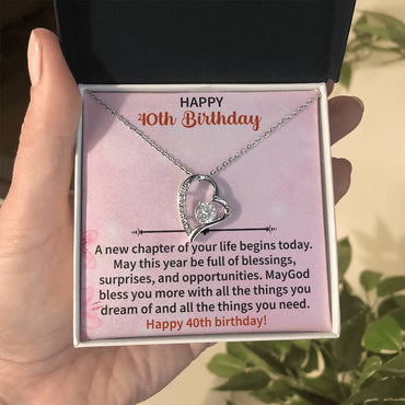 elegant necklace gift celebrating a woman’s 40th birthday