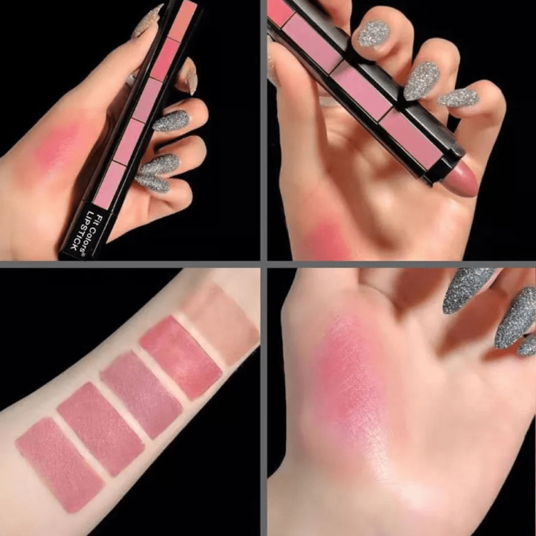 5 - in - 1 Velvet Matte Lipstick Set – Long - Lasting, 5 Color Combination - Beauty Belliss