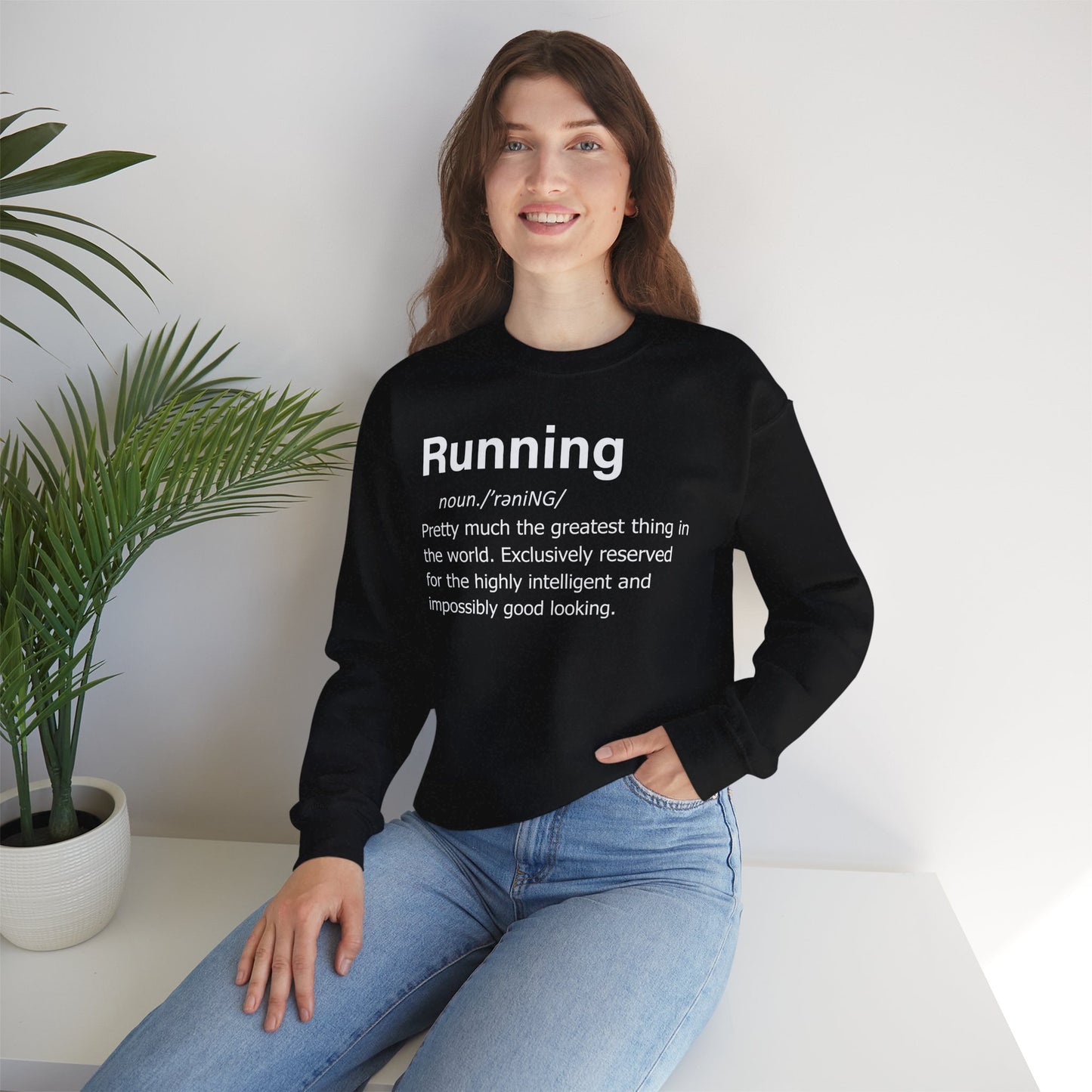 Running Definition Sweatshirt — Funny Runner Quotes, Fitness Humor Pullover Gift for Runners