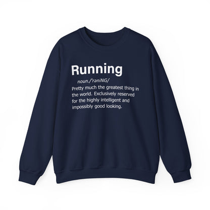 Running Definition Sweatshirt — Funny Runner Quotes, Fitness Humor Pullover Gift for Runners