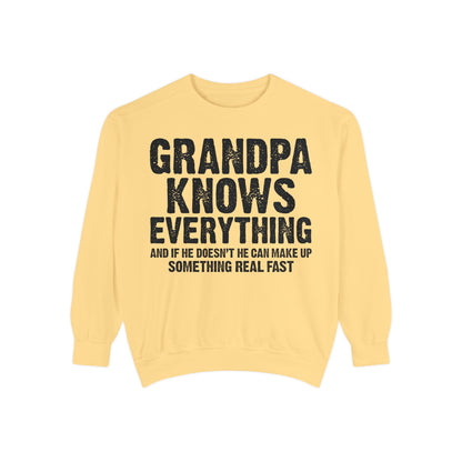 Grandpa Knows Everything Sweatshirt – Funny Father’s Day Gift, Grandpa Quotes, Gift for Grandpa
