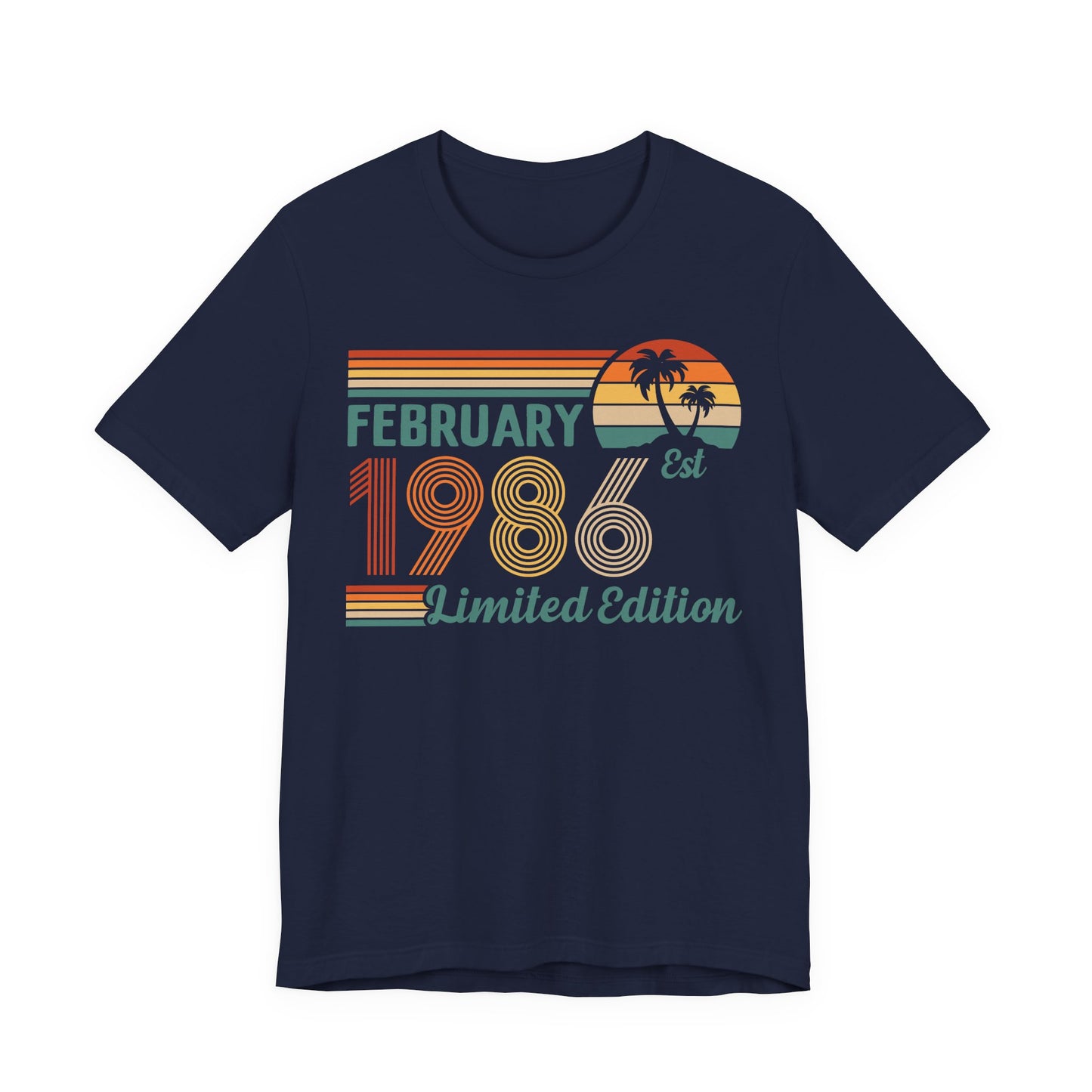 February 1986 Retro Sunset T-Shirt - Limited Edition Birthday shirt, Classic Birthday Gift