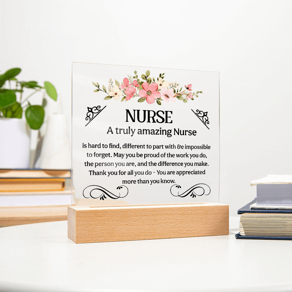 Acrylic Nurse Plaque Sign, Amazing Desk Decor with Wood Stand for Nurses, Medical Students, RNs - Beauty Belliss
