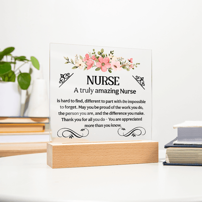 Acrylic Nurse Plaque Sign, Amazing Desk Decor with Wood Stand for Nurses, Medical Students, RNs - Beauty Belliss