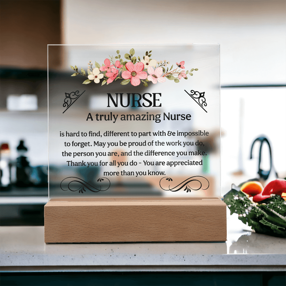 Acrylic Nurse Plaque Sign, Amazing Desk Decor with Wood Stand for Nurses, Medical Students, RNs - Beauty Belliss