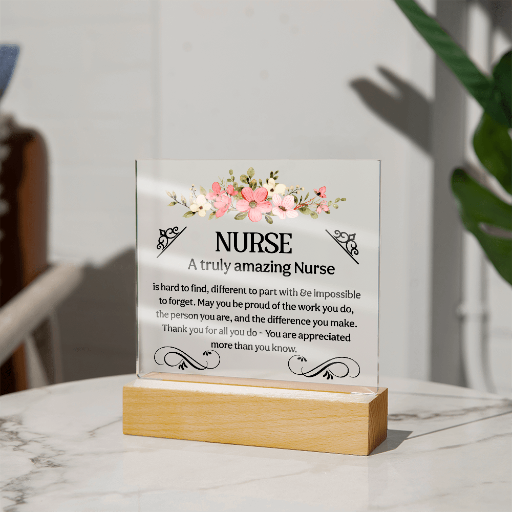 Acrylic Nurse Plaque Sign, Amazing Desk Decor with Wood Stand for Nurses, Medical Students, RNs - Beauty Belliss