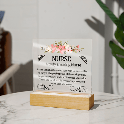 Acrylic Nurse Plaque Sign, Amazing Desk Decor with Wood Stand for Nurses, Medical Students, RNs - Beauty Belliss