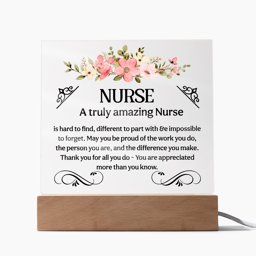 Acrylic Nurse Plaque Sign, Amazing Desk Decor with Wood Stand for Nurses, Medical Students, RNs - Beauty Belliss