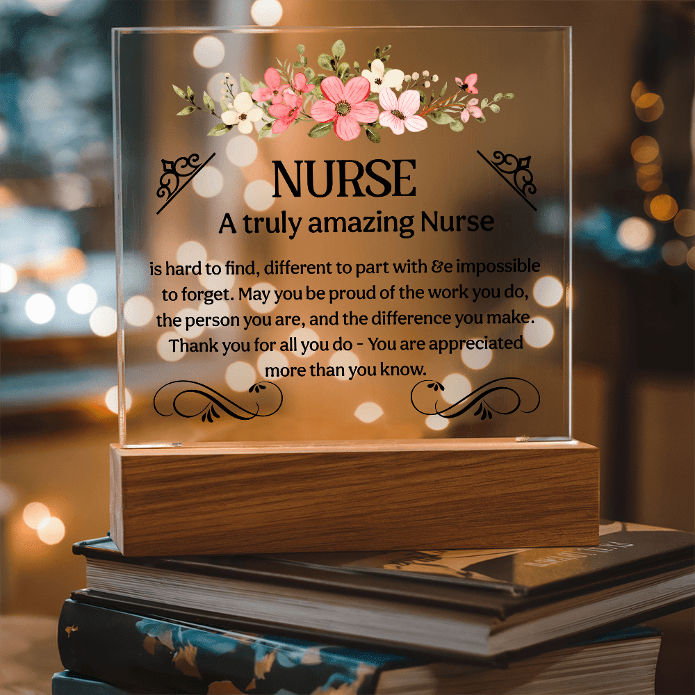 Acrylic Nurse Plaque Sign, Amazing Desk Decor with Wood Stand for Nurses, Medical Students, RNs - Beauty Belliss