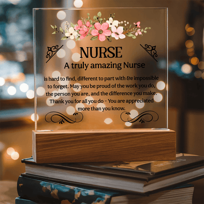 Acrylic Nurse Plaque Sign, Amazing Desk Decor with Wood Stand for Nurses, Medical Students, RNs - Beauty Belliss