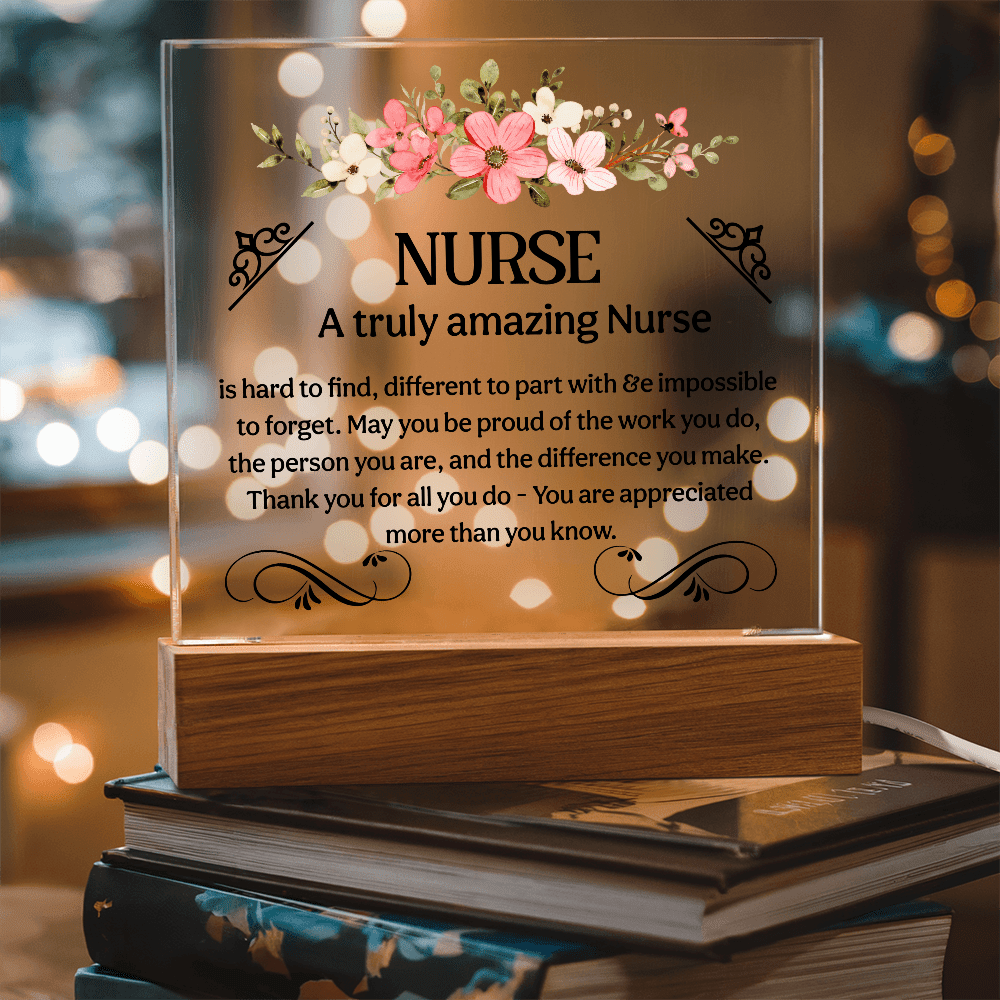 Acrylic Nurse Plaque Sign, Amazing Desk Decor with Wood Stand for Nurses, Medical Students, RNs - Beauty Belliss