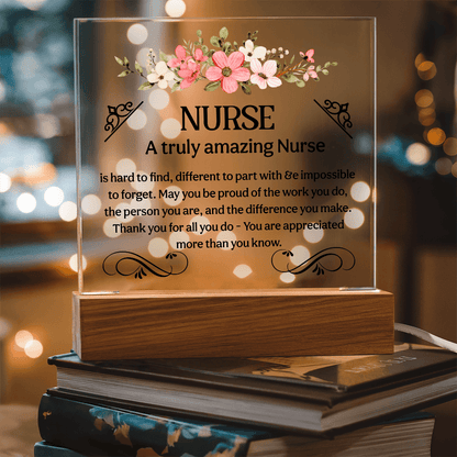 Acrylic Nurse Plaque Sign, Amazing Desk Decor with Wood Stand for Nurses, Medical Students, RNs - Beauty Belliss