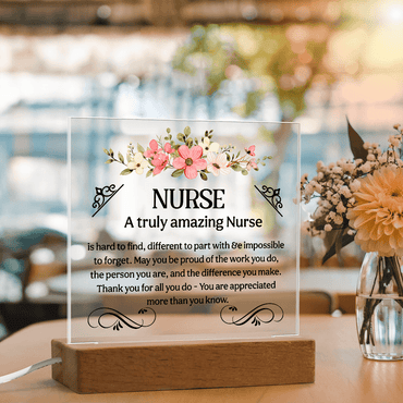 Acrylic Nurse Plaque Sign, Amazing Desk Decor with Wood Stand for Nurses, Medical Students, RNs - Beauty Belliss
