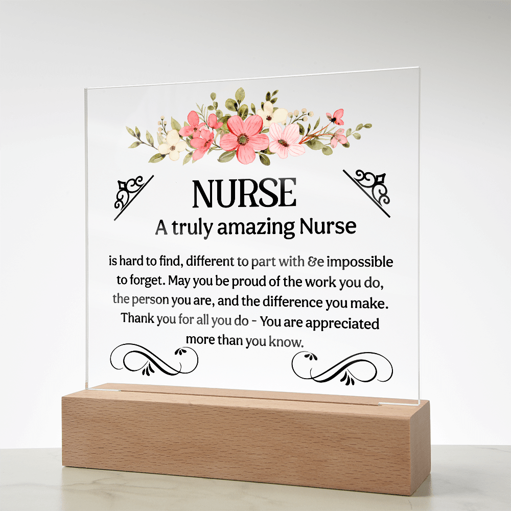 Acrylic Nurse Plaque Sign, Amazing Desk Decor with Wood Stand for Nurses, Medical Students, RNs - Beauty Belliss