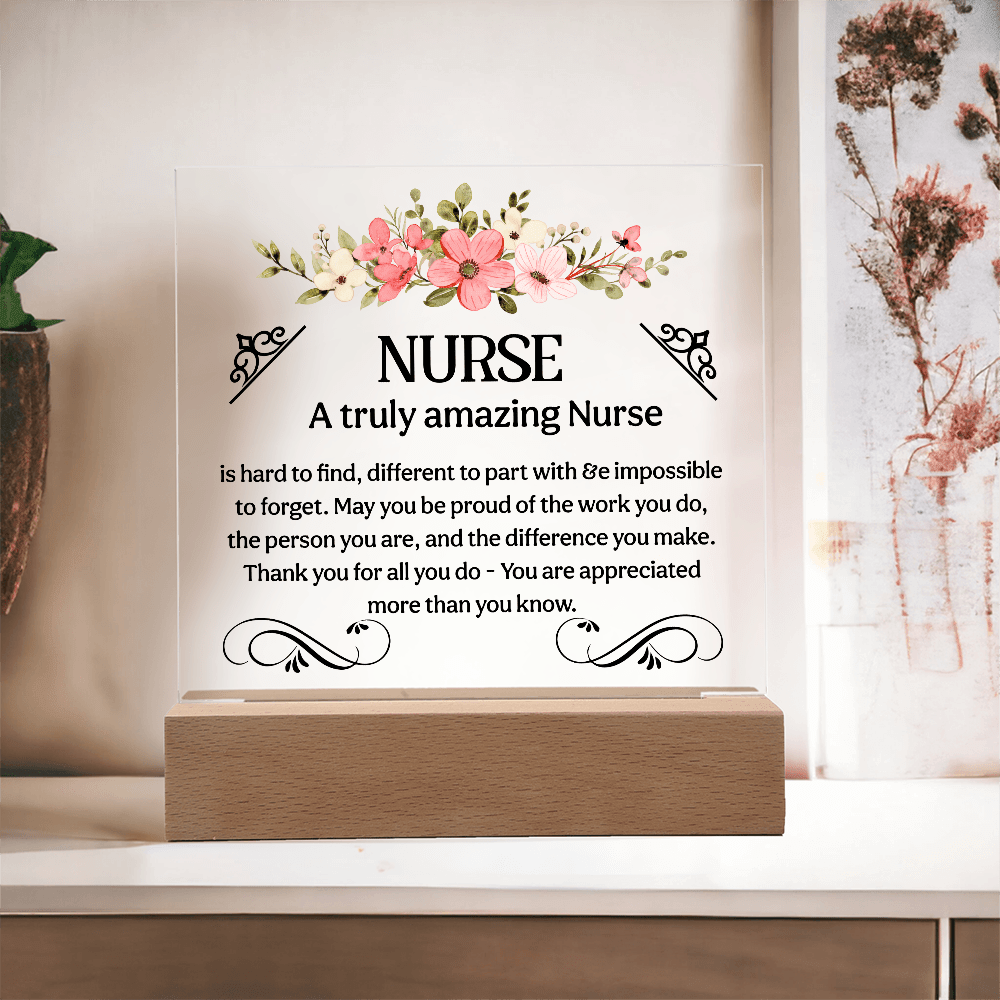 Acrylic Nurse Plaque Sign, Amazing Desk Decor with Wood Stand for Nurses, Medical Students, RNs - Beauty Belliss