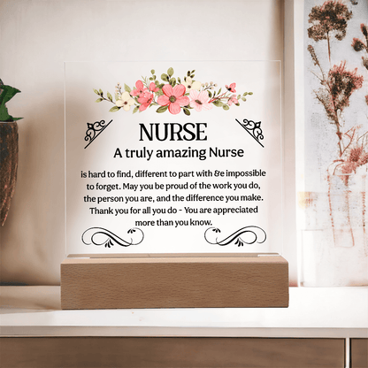 Acrylic Nurse Plaque Sign, Amazing Desk Decor with Wood Stand for Nurses, Medical Students, RNs - Beauty Belliss