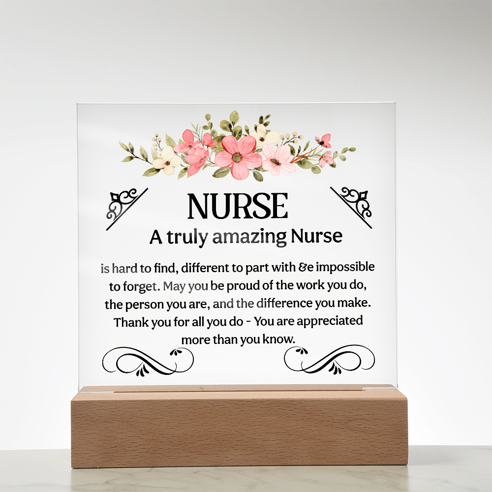 Acrylic Nurse Plaque Sign, Amazing Desk Decor with Wood Stand for Nurses, Medical Students, RNs - Beauty Belliss