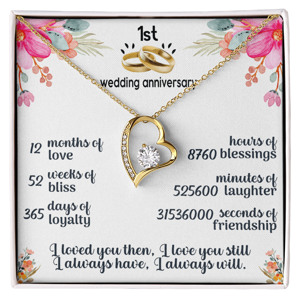 thoughtful first wedding anniversary necklace gift for wife expressing love
