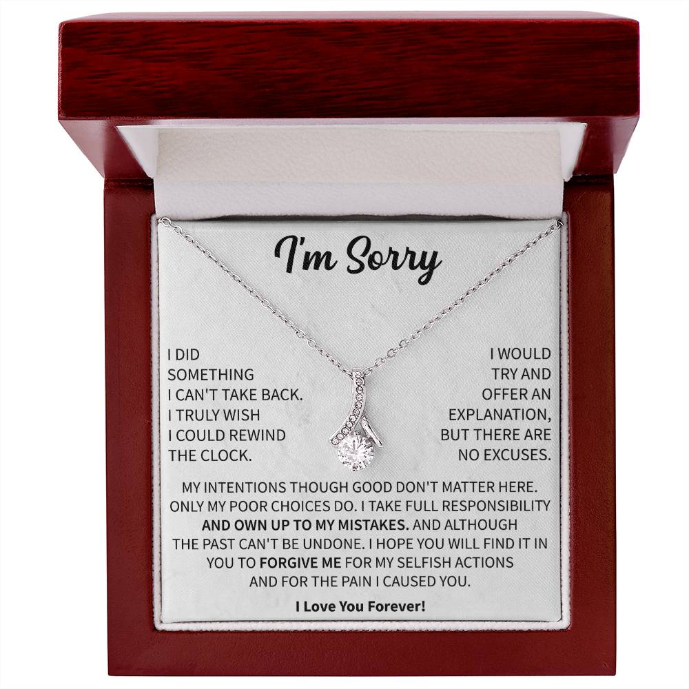 elegant apology necklace presented in a premium jewelry box