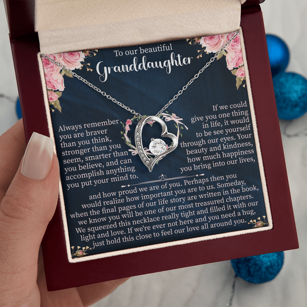 To My Beautiful Daughter Forever Love Necklace, Soul Daughter Gift, Bonus Daughter Jewelry, Stepdaughter Gift from Stepmom, Unconditional Love Gift