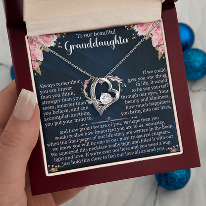 To My Beautiful Daughter Forever Love Necklace, Soul Daughter Gift, Bonus Daughter Jewelry, Stepdaughter Gift from Stepmom, Unconditional Love Gift