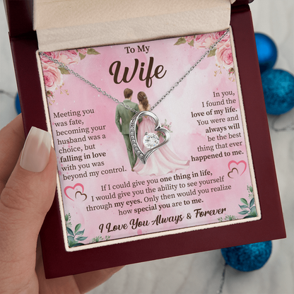 To My Wife Forever Love Necklace – Romantic Gift for Wife – Anniversary, Birthday, or Valentine's Day Jewelry