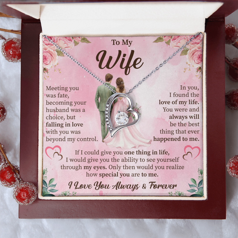 To My Wife Forever Love Necklace – Romantic Gift for Wife – Anniversary, Birthday, or Valentine's Day Jewelry