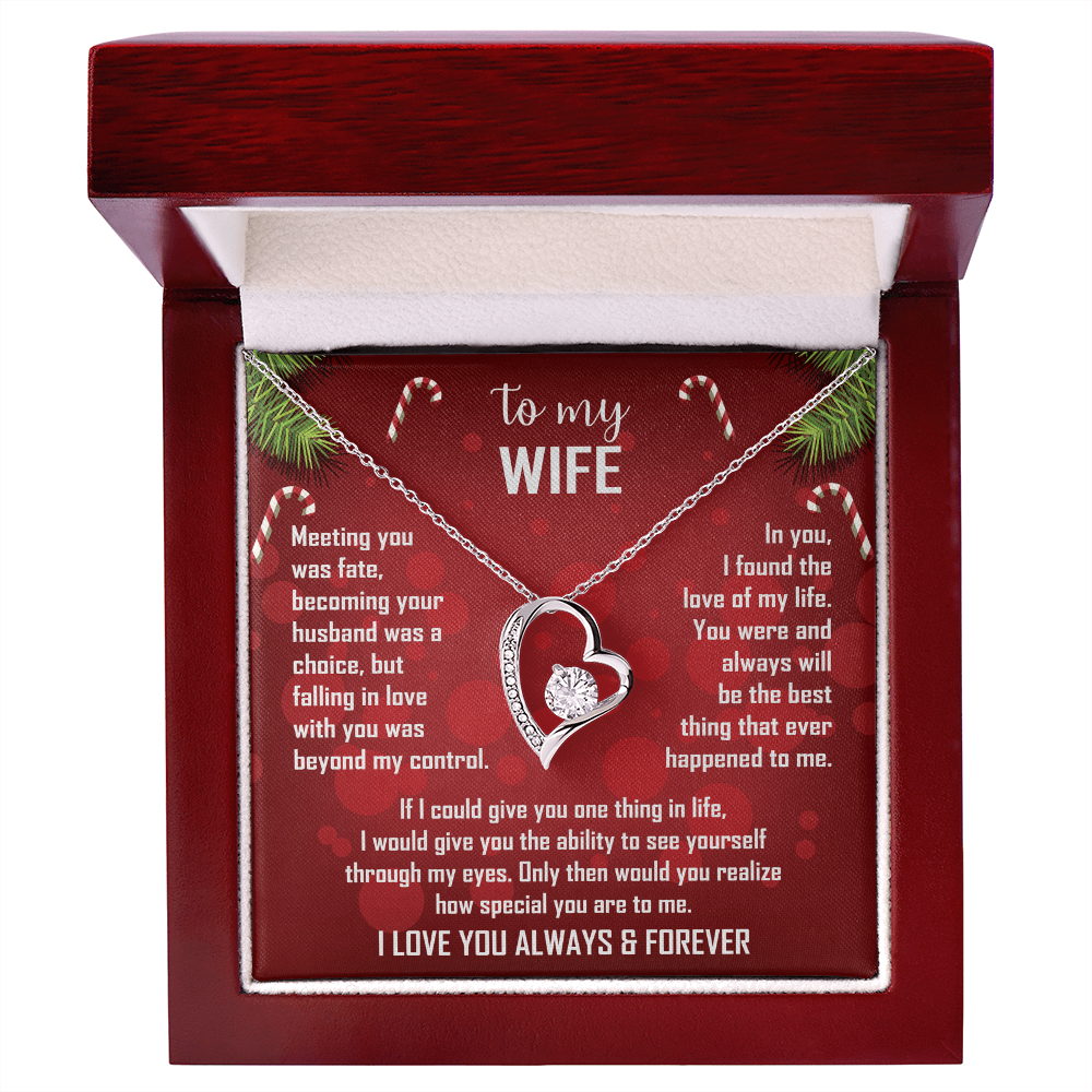 Wife Gift Forever Love Necklace – To My Wife – Sentimental Love Jewelry for Anniversary, Christmas or Valentine's Day