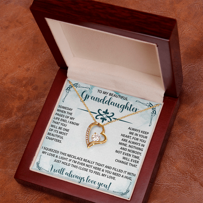 To My Beautiful Granddaughter Forever Love Necklace – Meaningful Gift from Grandparents – Birthday or Graduation Jewelry