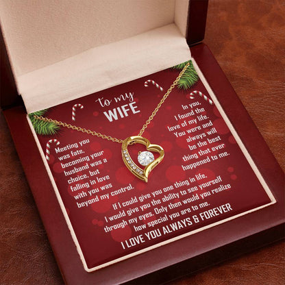 Wife Gift Forever Love Necklace – To My Wife – Sentimental Love Jewelry for Anniversary, Christmas or Valentine's Day