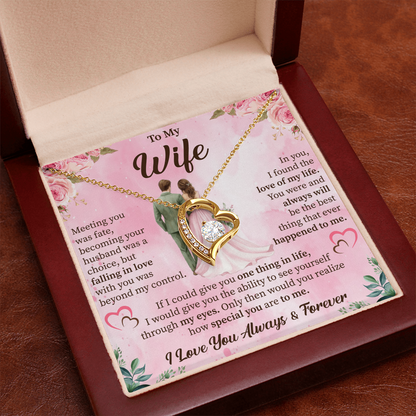 To My Wife Forever Love Necklace – Romantic Gift for Wife – Anniversary, Birthday, or Valentine's Day Jewelry